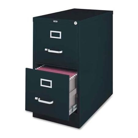 Sp Richards Lorell® 2-Drawer Heavy Duty Vertical File Cabinet, 18"W x 26-1/2"D x 28-3/8"H, Black LLR60661